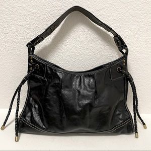 FRANCO SARTO Black Leather Unique Bolo detail | 3-compartment | Shoulder Bag